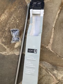 28”-48” Silver Curtain Rod