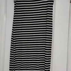 Curvy Girl by Ashley Stewart Black and White Striped 1X Dress