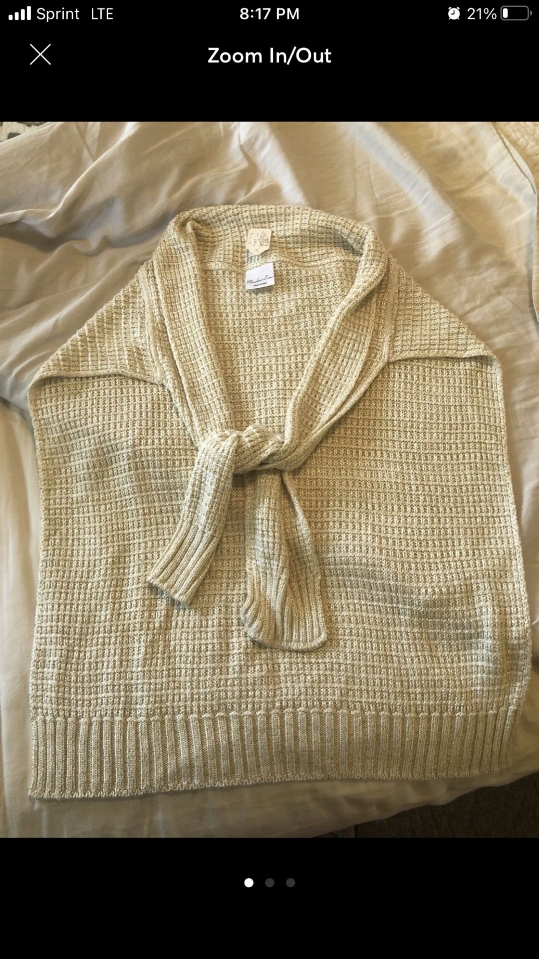 Cream/gold Shawl/wrap