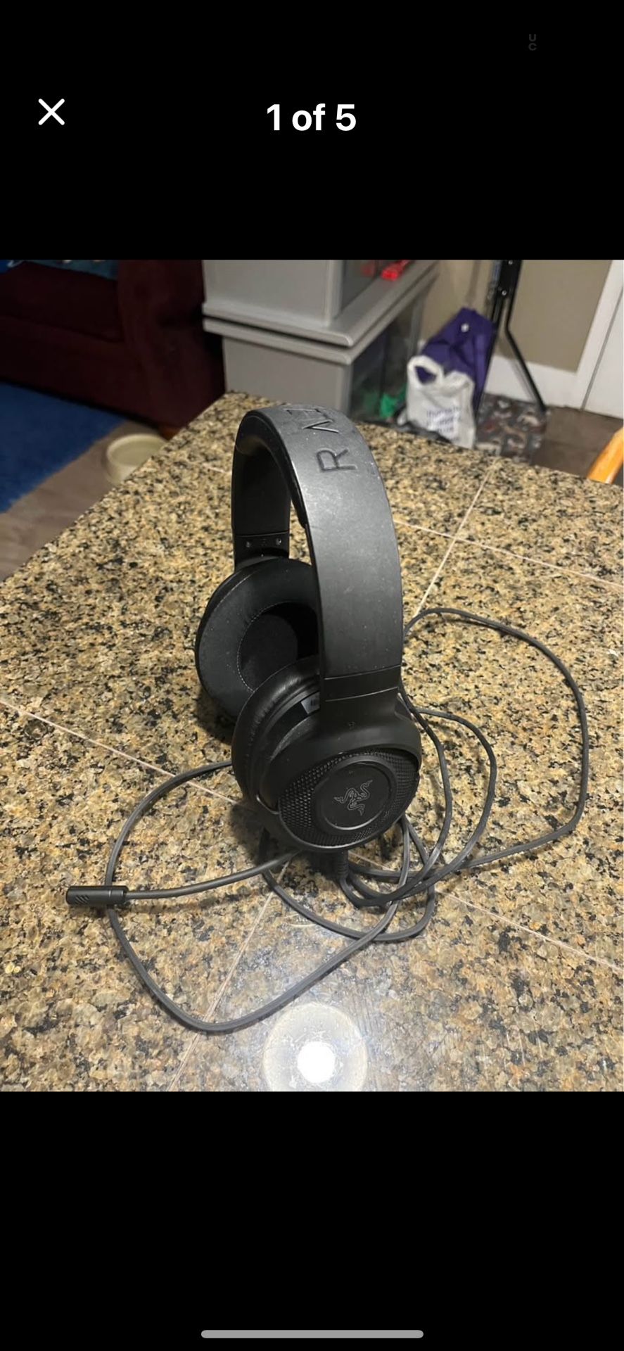 Perfect Condition Black Razor Gaming Headphones Great Deal