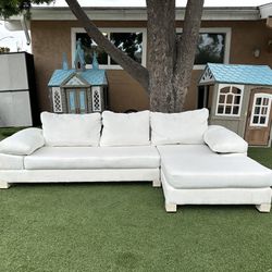 White Modern 2 Piece Sectional Sofa 
