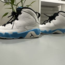 Nike Air Jordan 9 Retro Toddlers Powder Blue and White Size 7C