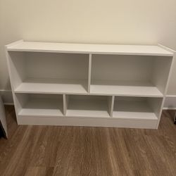 Two White Bookshelves 