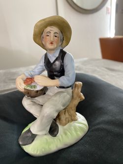 Old Man Sitting On Tree Stump