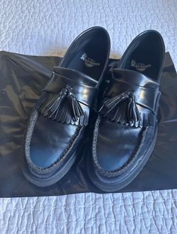 Dr. Martens Adrian Arcadia Rub Off Leather Tassel Loafers Navy blue and Black
