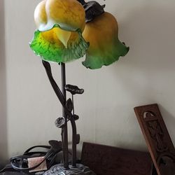 Flower Glass Lamp Vintage