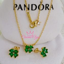 Pandora necklace and earrings set.