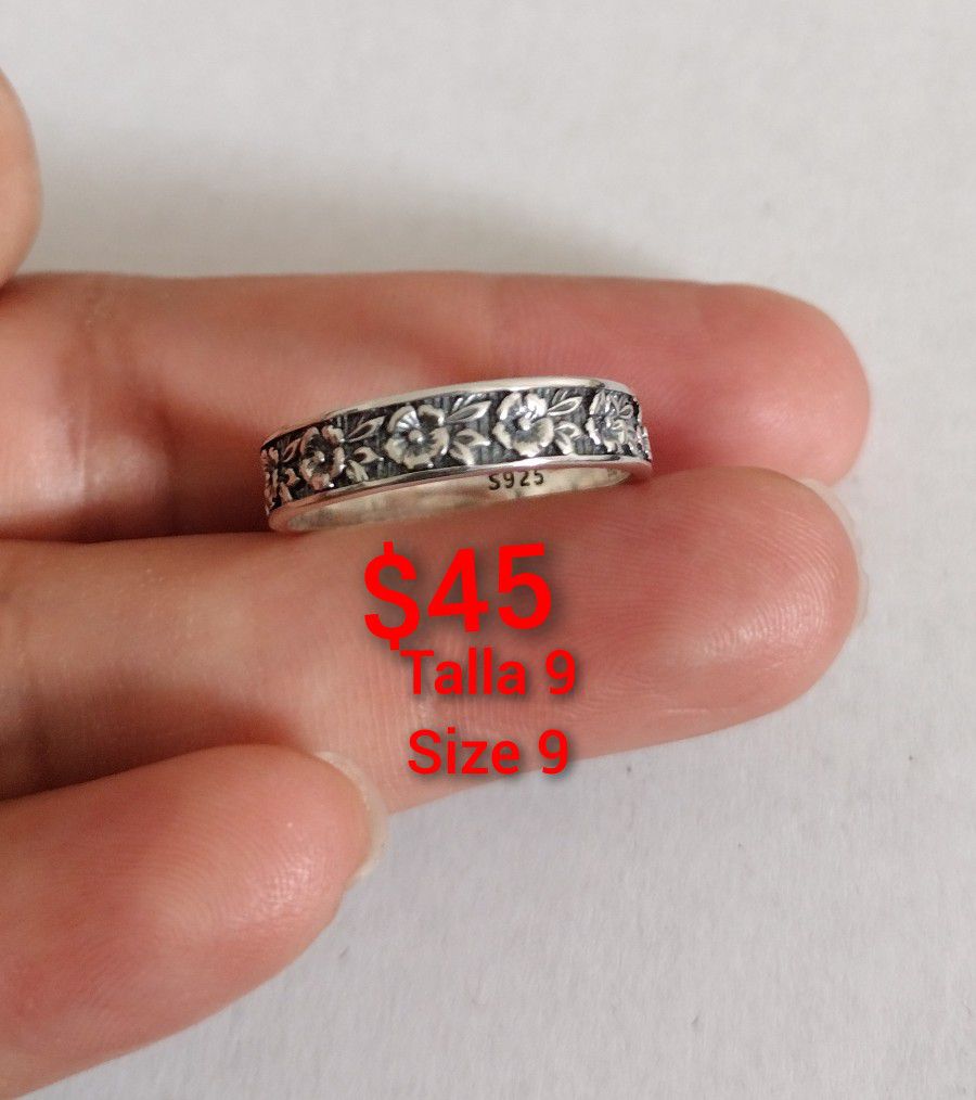 925 Sterling Silver Women's Ring/Anillo De Plata 925 Para Dama