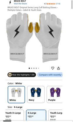 Bruce Bolt Original Series Long Cuff Batting Gloves
