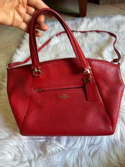Coach Prairie Satchel red pebbled leather bag