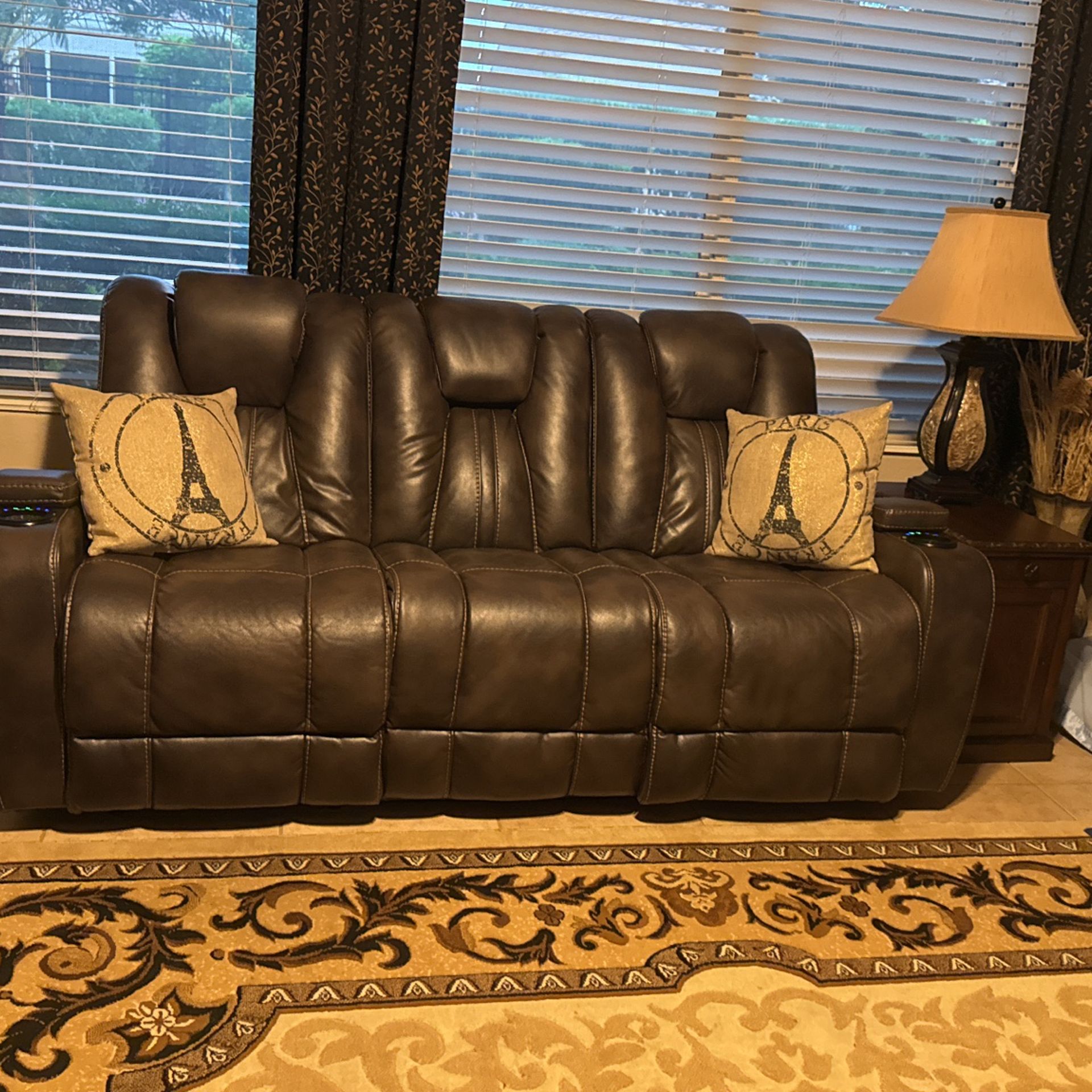 Dual Power Recliner Couch