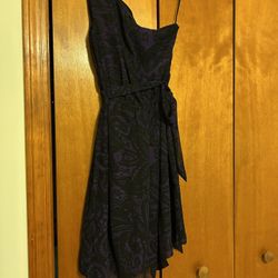 Women’s Size Small One Shoulder Black And Purple Dress From Express   