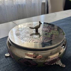 Handmade Decorative Metal Lidded Container