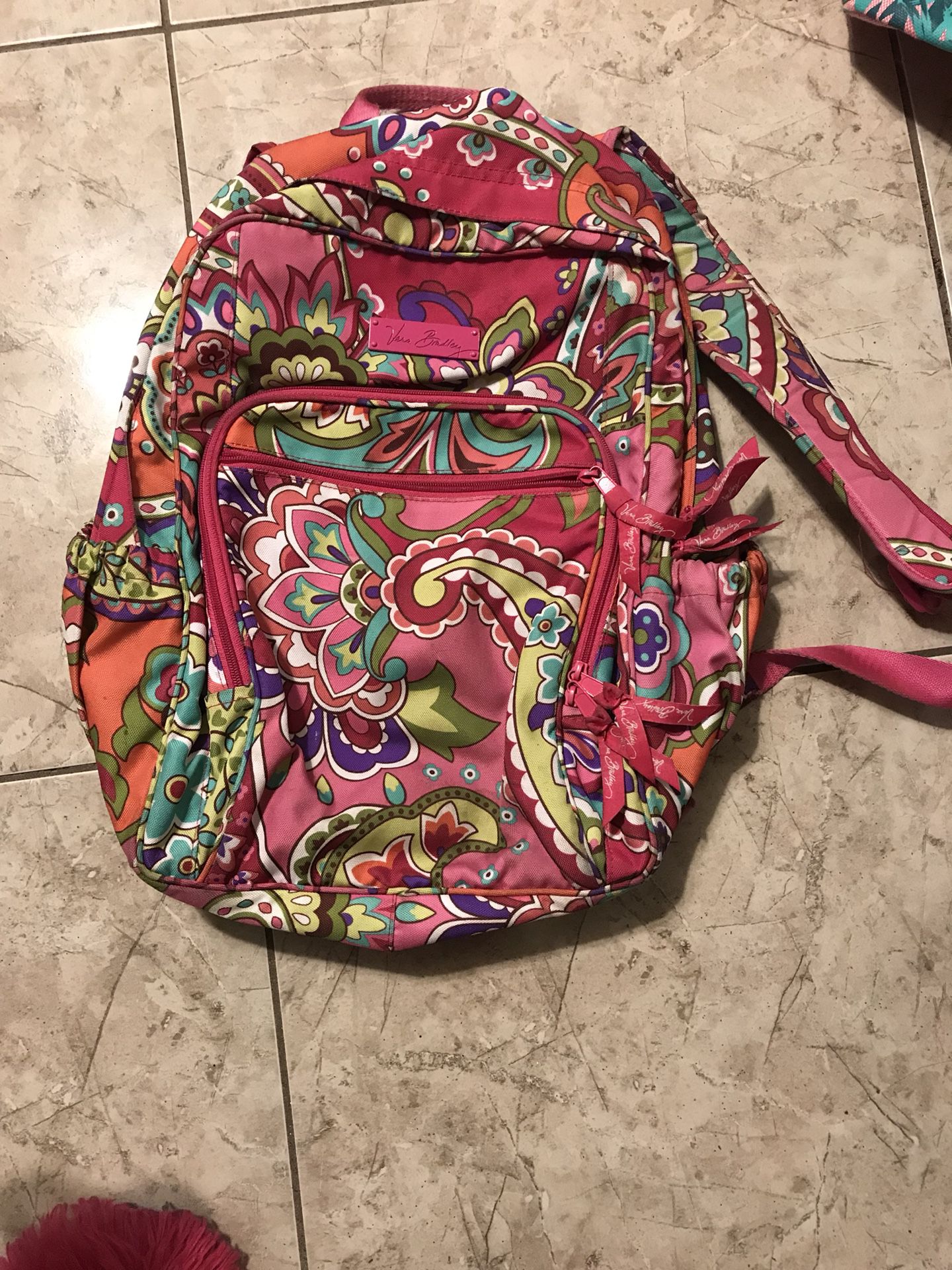 Vera Bradley backpack pink pattern