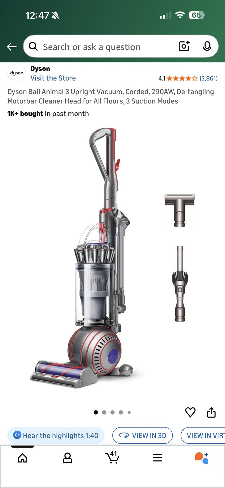 Brand New Dyson Ball Animal 3 Upright Vacuum Cleaner 