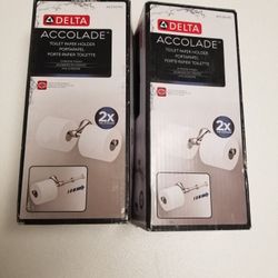 Delta Accolade Toilet Paper Holder in Chrome  2X The Storage (2-pack) 
