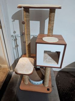 Cat tree - Never used - Vesper High Base 47.8-in Modern Cat Tree & Condo, Walnut