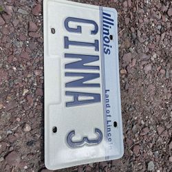 Illnois Ginna 3 License Plate