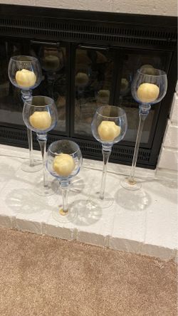 Crystal votive tea light candle holders set