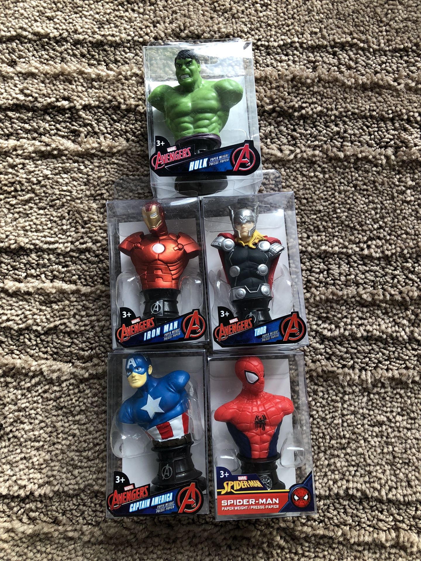 Marvel avengers and Spider-Man busts
