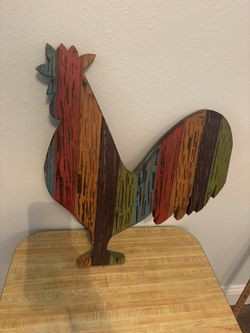 Rooster Wood Wall Decor. Size In Pics