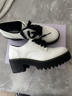 Womens Madden Girl Haddie Platform Mary Jane Casual Shoe - White