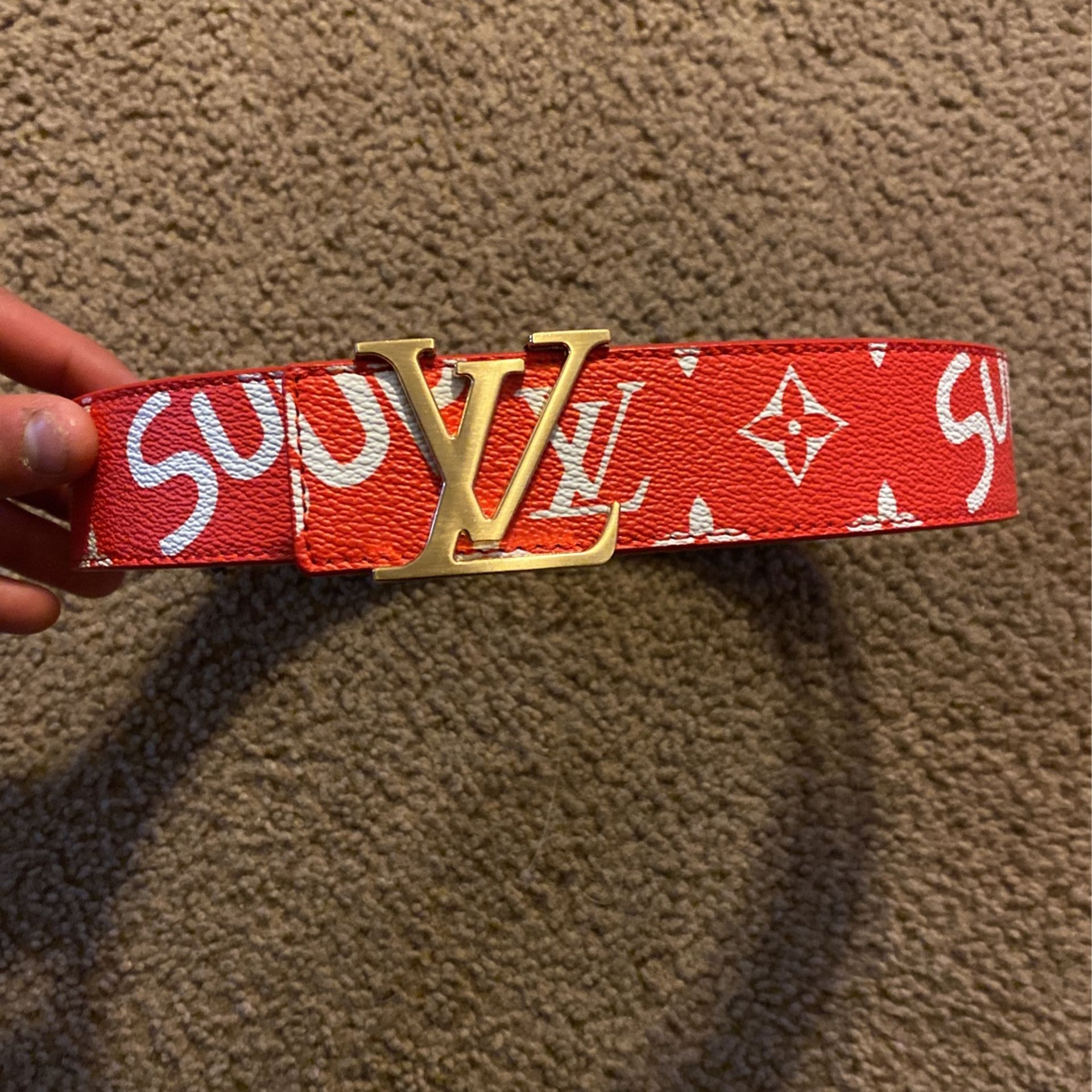 UNUSED LOUIS VUITTON x SUPREME Monogram Ceinture LV Initiales 40 MM Belt  MP015