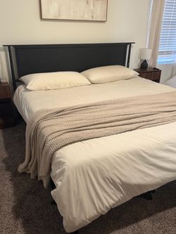 King Black Rattan Bed Frame