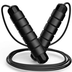 Jump Rope, Tangle-Free Rapid Speed Jumping Rope Cable with Ball Bearings for Women, Men, and Kids, Adjustable Steel Jump Rope Workout with Foam Handle