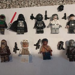 Lego Star Wars minifig Minifigures lot Mandalorian Darth Vader Chewbacca Tie Pilot Finn Hoth rebel imperial soldiers with weapons