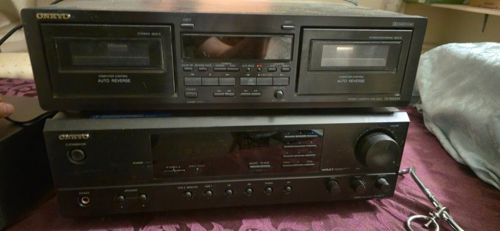 Onkyo Receiver And Dual Auto Reverse Deck