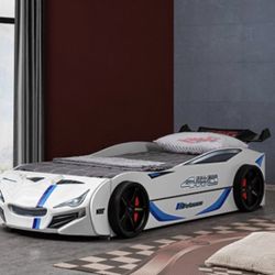 Twin Bed Race Car With Trundle. NO MATTRESSES 