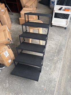 Black Metal Folding Pet Step Stairs