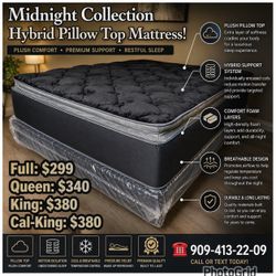 14” Cal King Midnight Collection Hybrid Pillow Top Mattress!