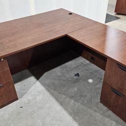 Brown Laminate L Desk