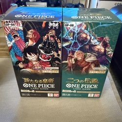 Brand New Japanese One Piece OP-08 Two Legenda and OP-09 Emperors In The New World Booster Boxes
