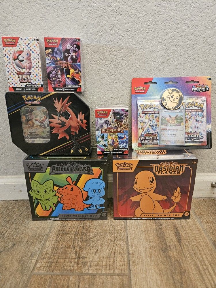 Under Market Pokemon TCG Obsidian Paldea Etb Prismatic Crown Zenith Destined Rivals Scarlet & Violet 151