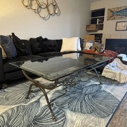 Glass/Brass Coffee Table