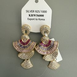 Women’s multi color fan shape Earrings
