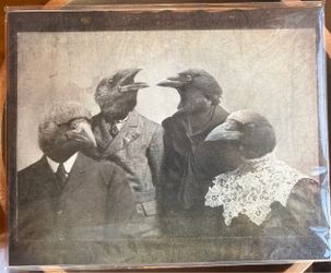 Antique-Style Victorian Raven Family Portrait Art Print – 8” x 10”