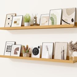 36" floating shelves, natural oak, pack of 3