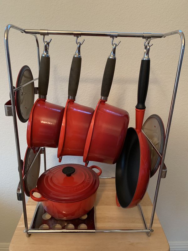 Le Creuset 9Piece Set w/Hanging Stand for Sale in Las Vegas, NV OfferUp