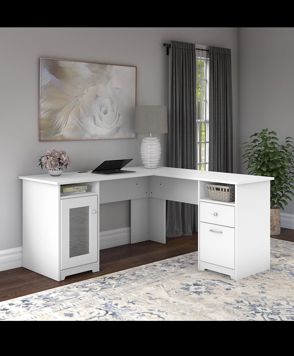 L SHAPE DESK WHITE NEW