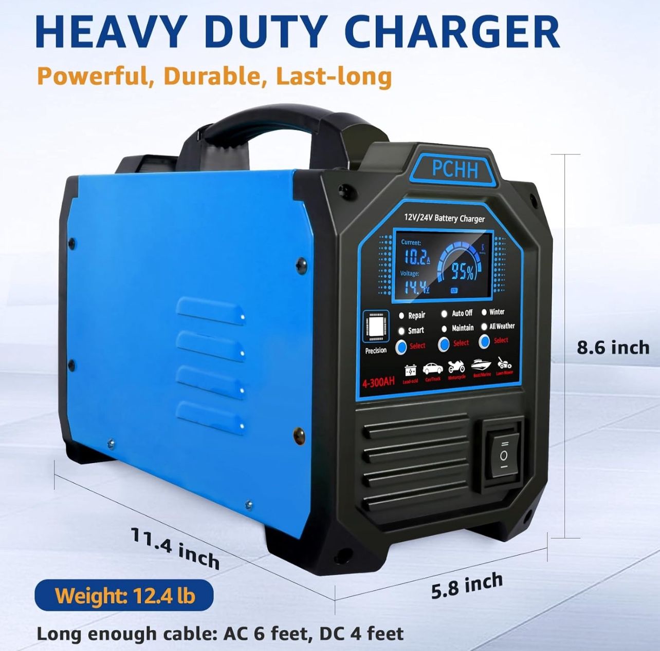 12V 24V Heavy Duty Car Battery Charger