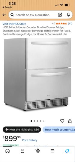 HCK 24-Inch Double Drawer Beverage Refrigerator
