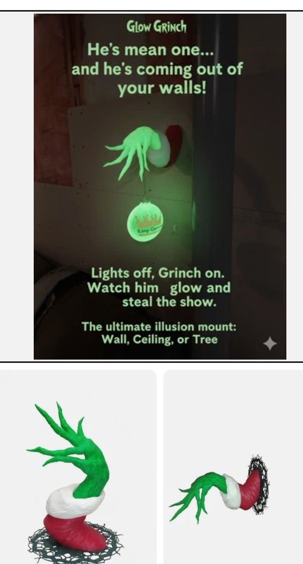 Glow In The Dark Grinch Hand
