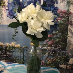 Vintage milk Bottle Spring  Arrangement  Designed By Me 