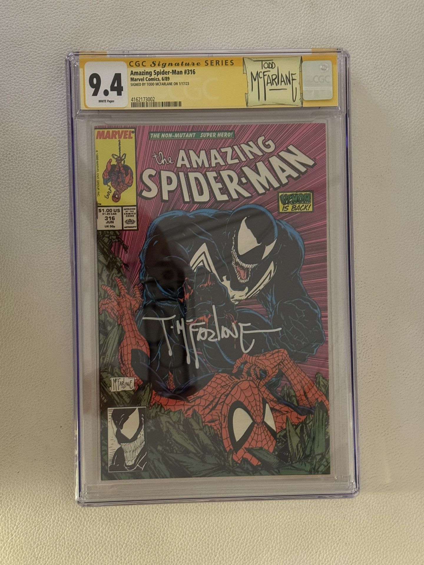 Amazing Spider-Man 316 CGC 9.4 SS Todd mcFarlane