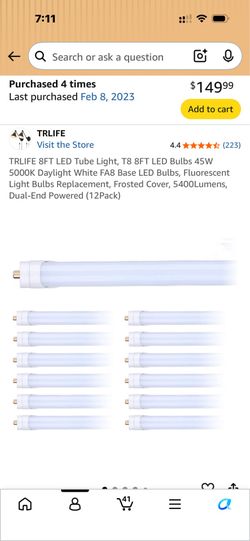 8 ft LED bulbs New