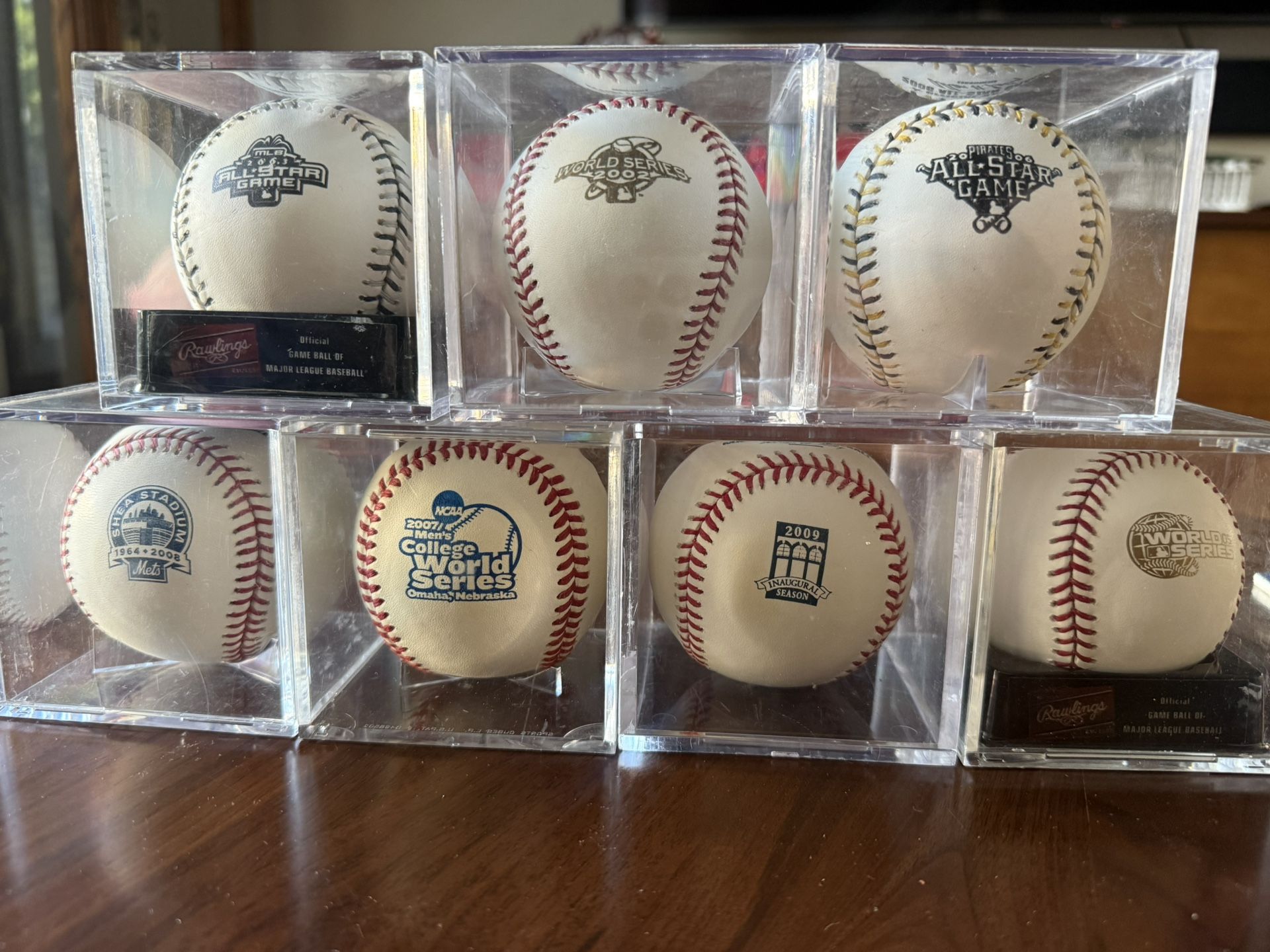 7 Vintage MLB Baseballs World Series, All Star Games, Shea Stadium etc